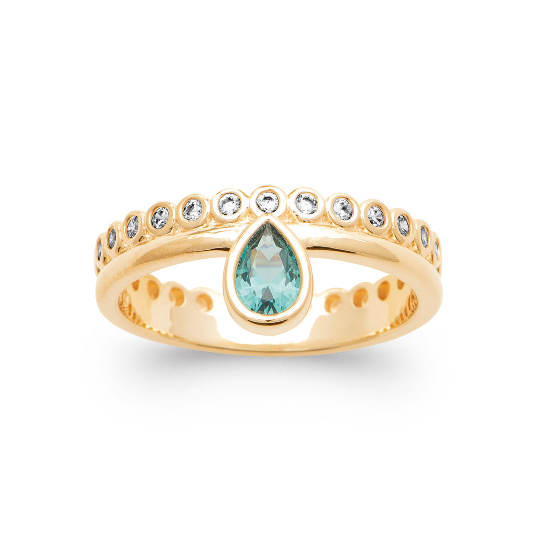 Bague Anemone en plaqué or