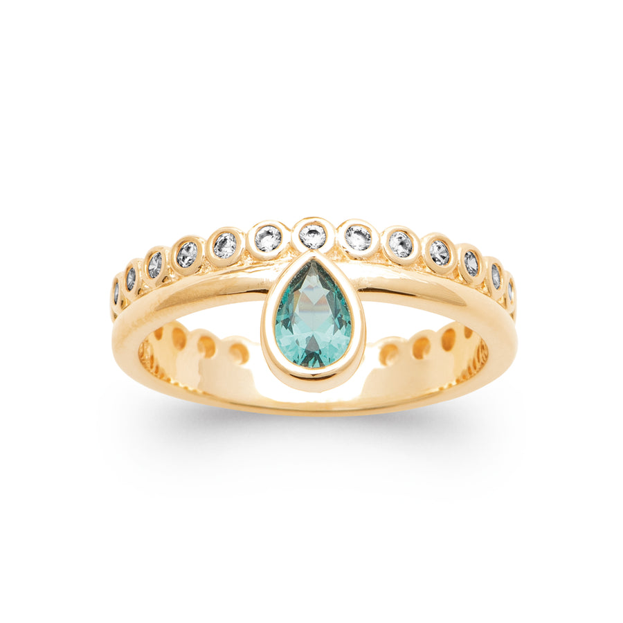 Bague Anemone en plaqué or