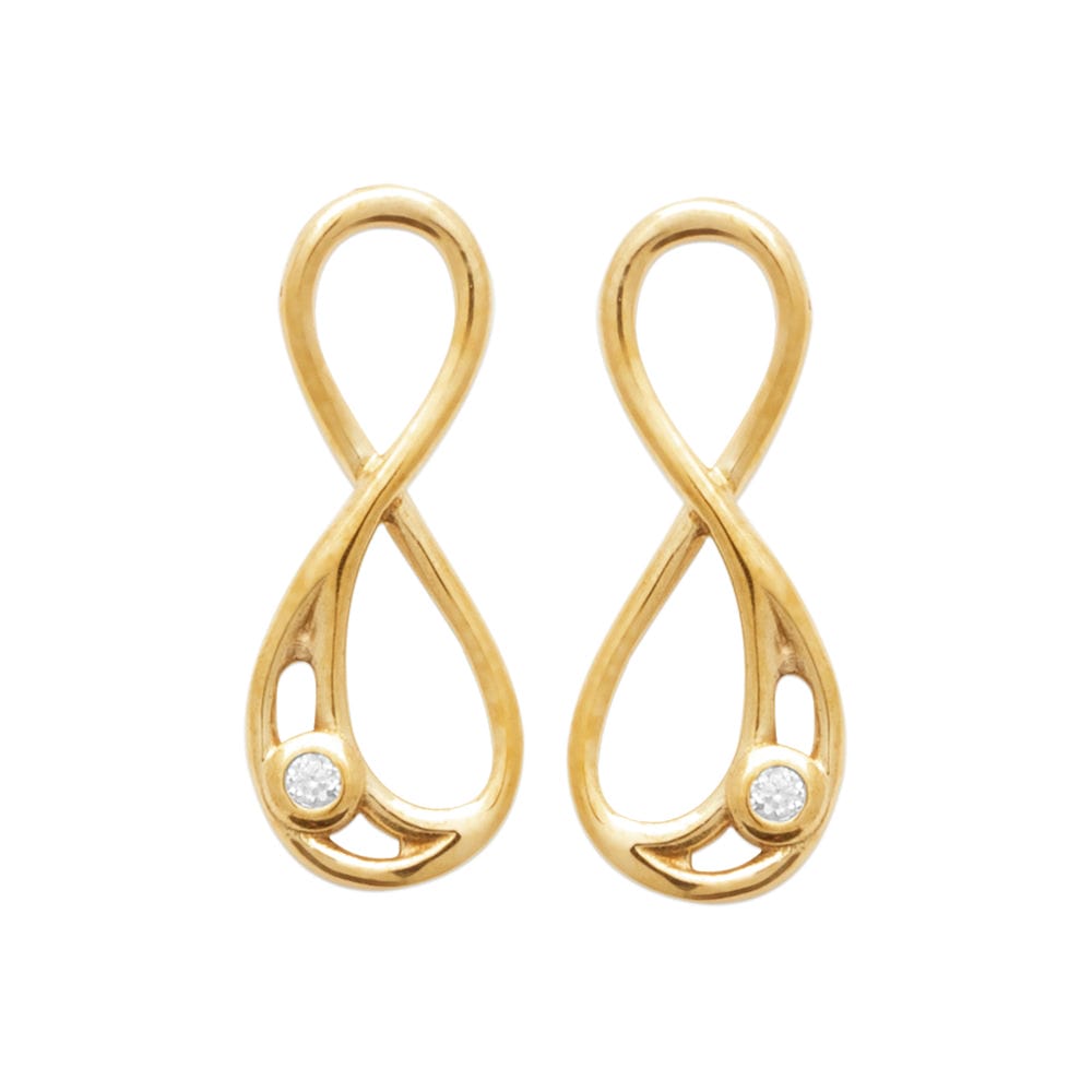 Boucles d'oreilles pendantes Shelagh en plaqué or