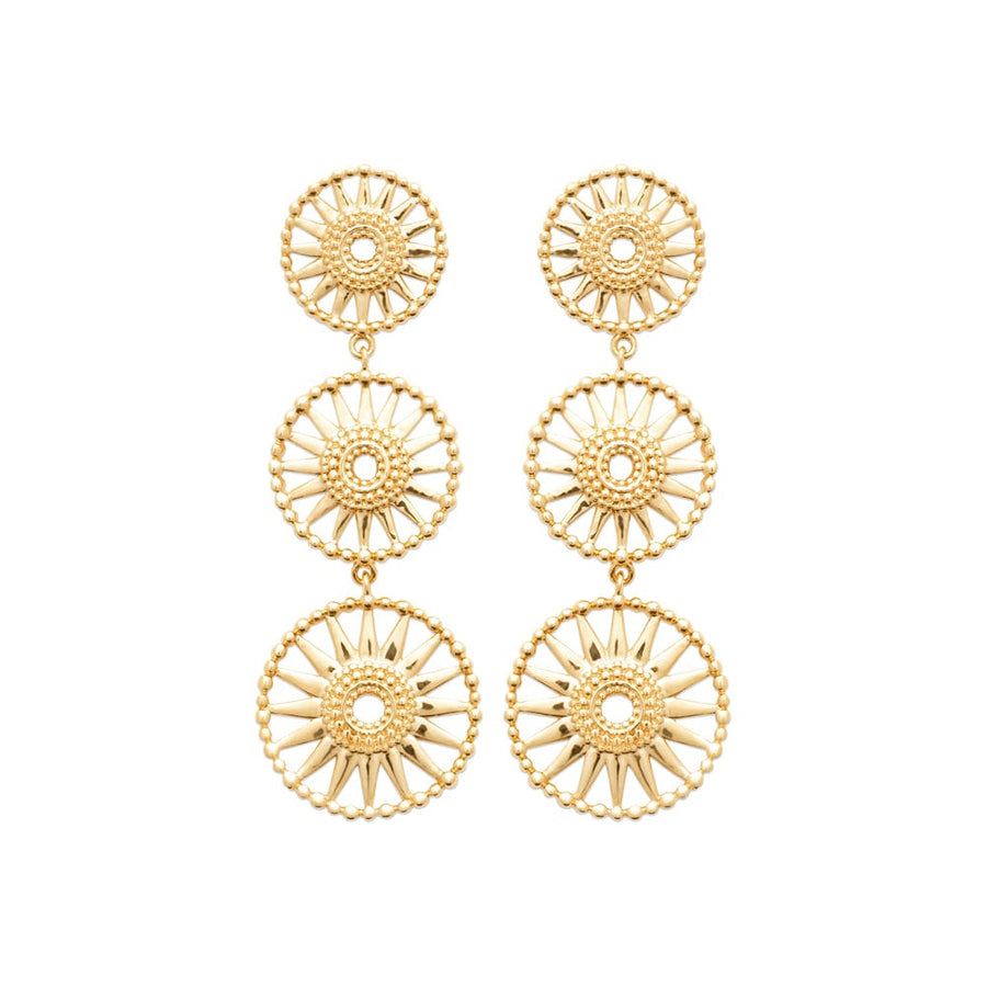 Boucles d'oreilles pendantes Urs en plaqué or