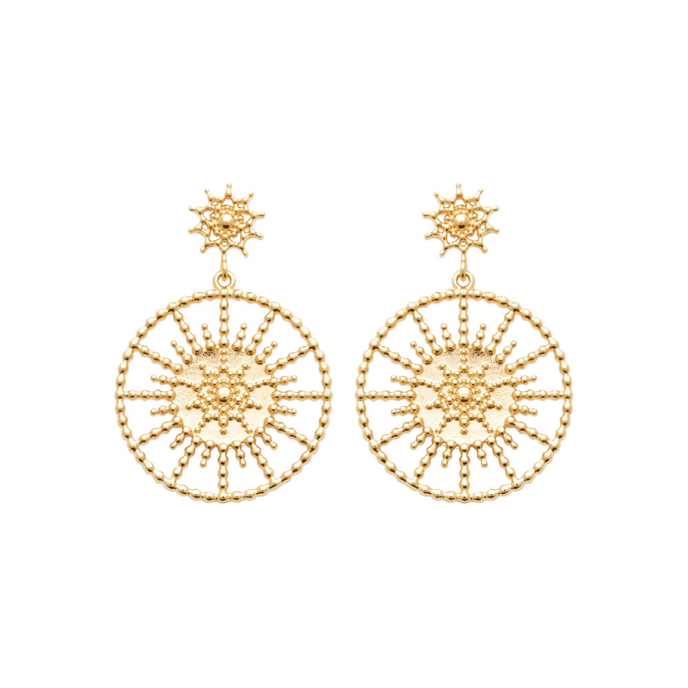 Boucles d'oreilles pendantes Vilma en plaqué or