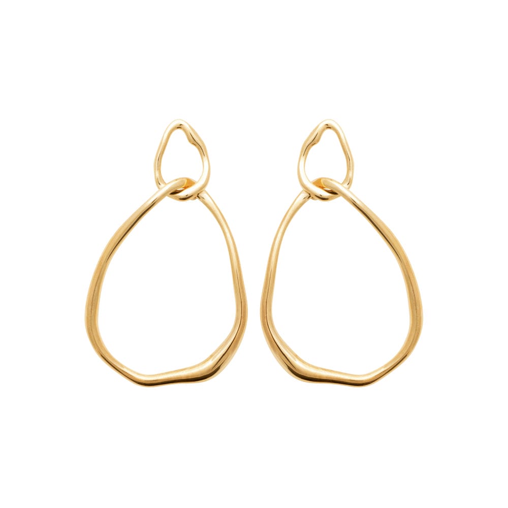 Boucles d'oreilles pendantes Djemina en plaqué or