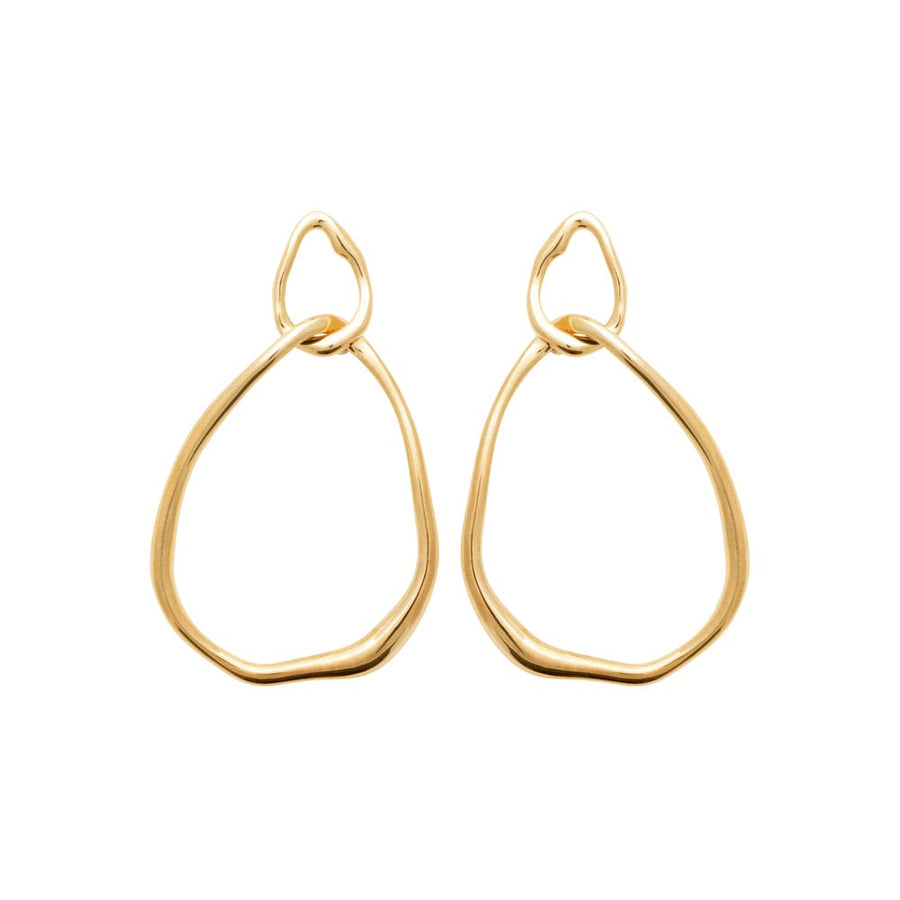 Boucles d'oreilles pendantes Djemina en plaqué or