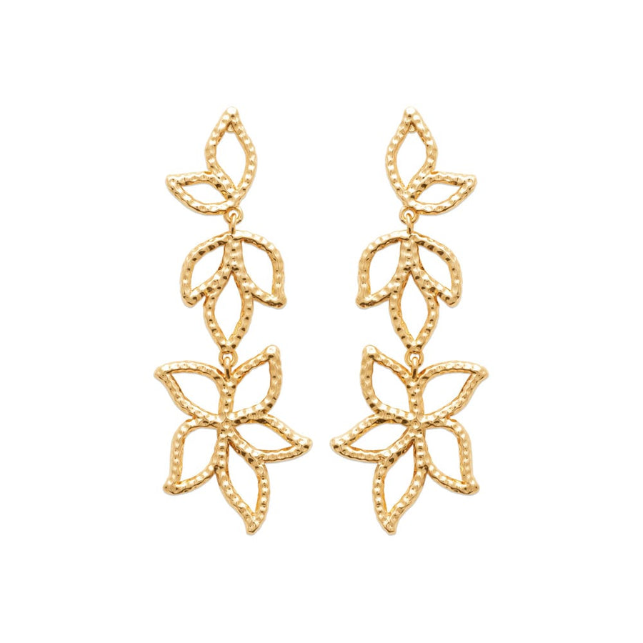 Boucles d'oreilles pendantes Giselaine en plaqué or