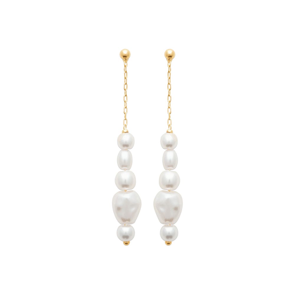 Boucles d'oreilles pendantes Bertl en plaqué or