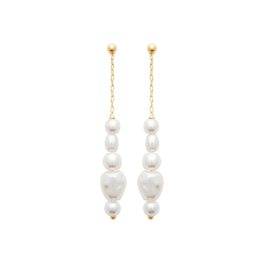 Boucles d'oreilles pendantes Bertl en plaqué or