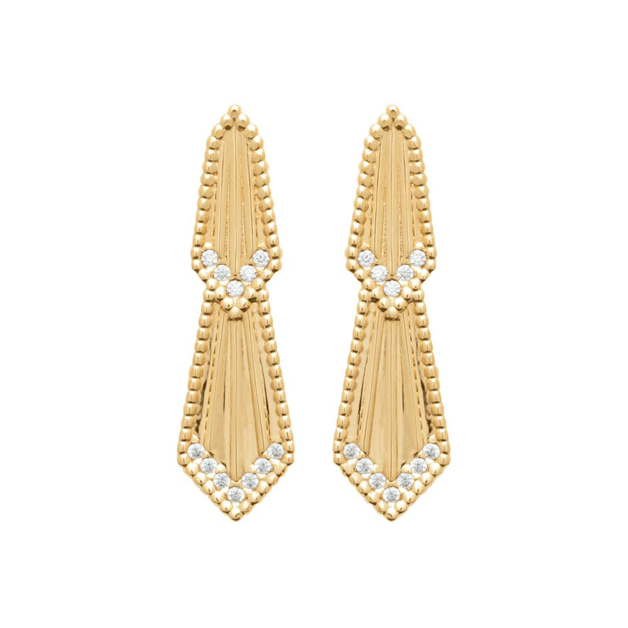Boucles d'oreilles pendantes Amira en plaqué or