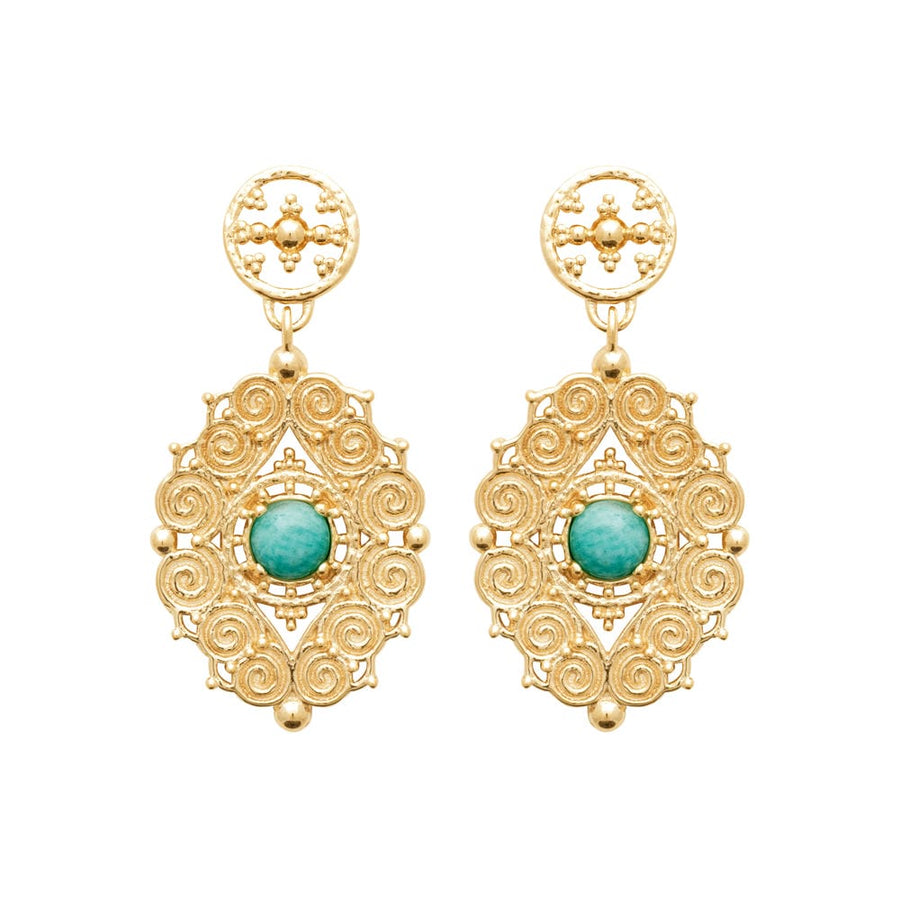 Boucles d'oreilles pendantes Bibiane en plaqué or
