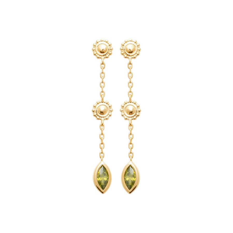 Boucles d'oreilles pendantes Adile en plaqué or