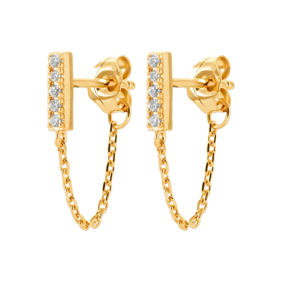 Boucles d'oreilles pendantes Ludmille en plaqué or