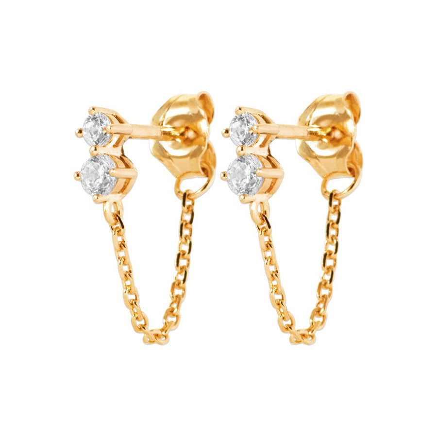 Boucles d'oreilles pendantes Jadwiga en plaqué or