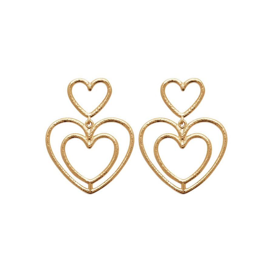 Boucles d'oreilles pendantes Youssra en plaqué or