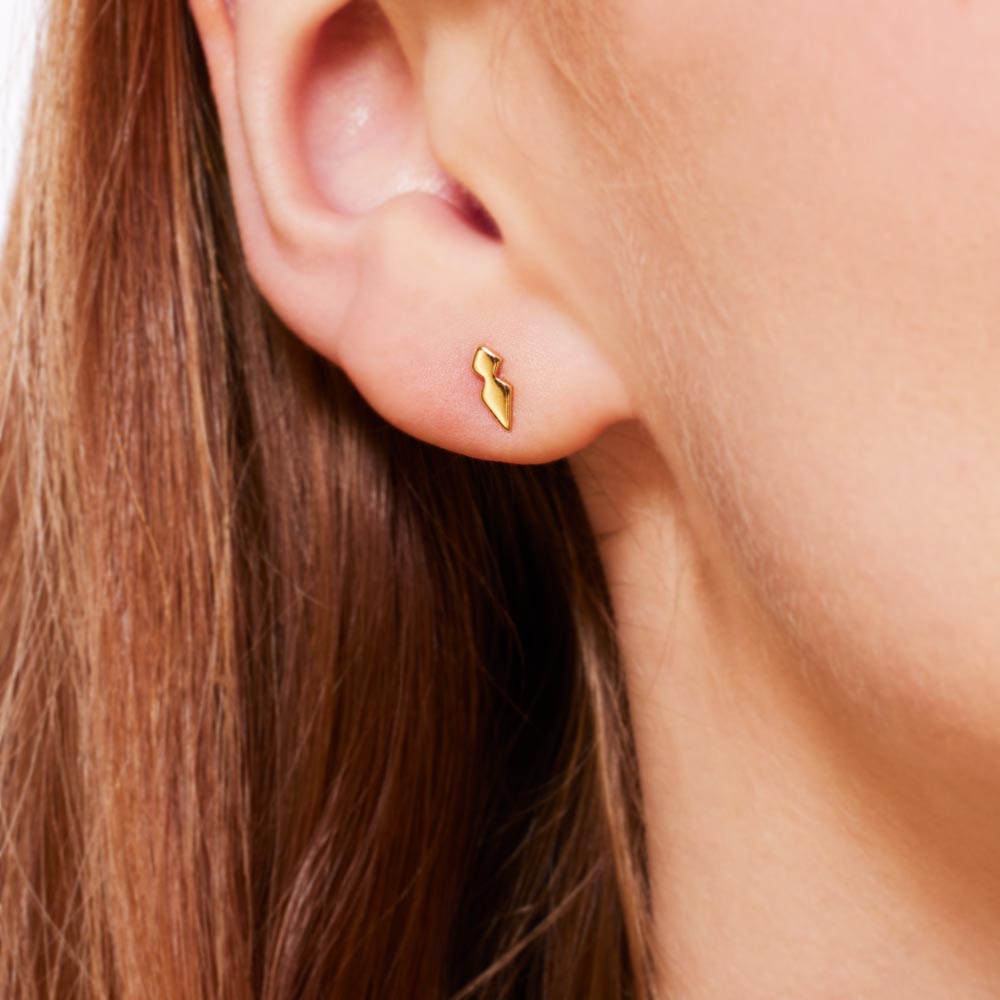 Puces d'oreilles Cubisme en plaqué or