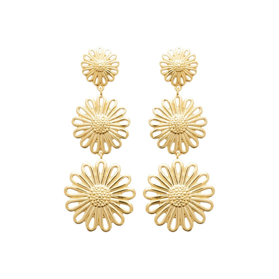 Boucles d'oreilles pendantes Bahiya en plaqué or