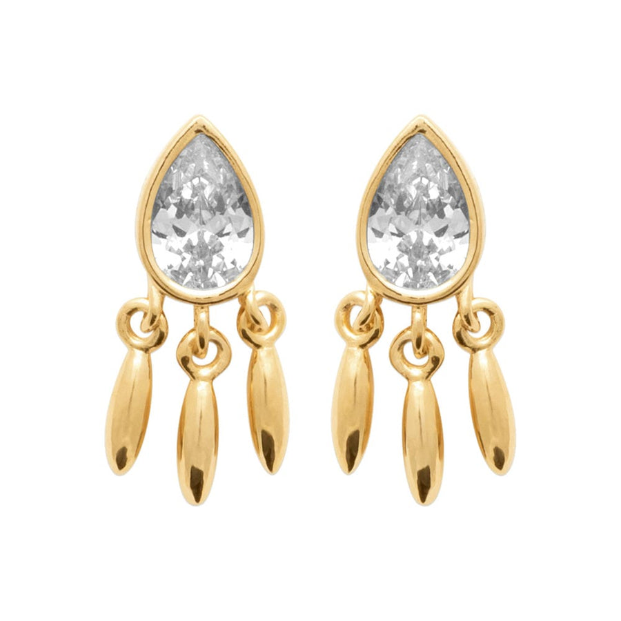 Boucles d'oreilles pendantes Vallie en plaqué or