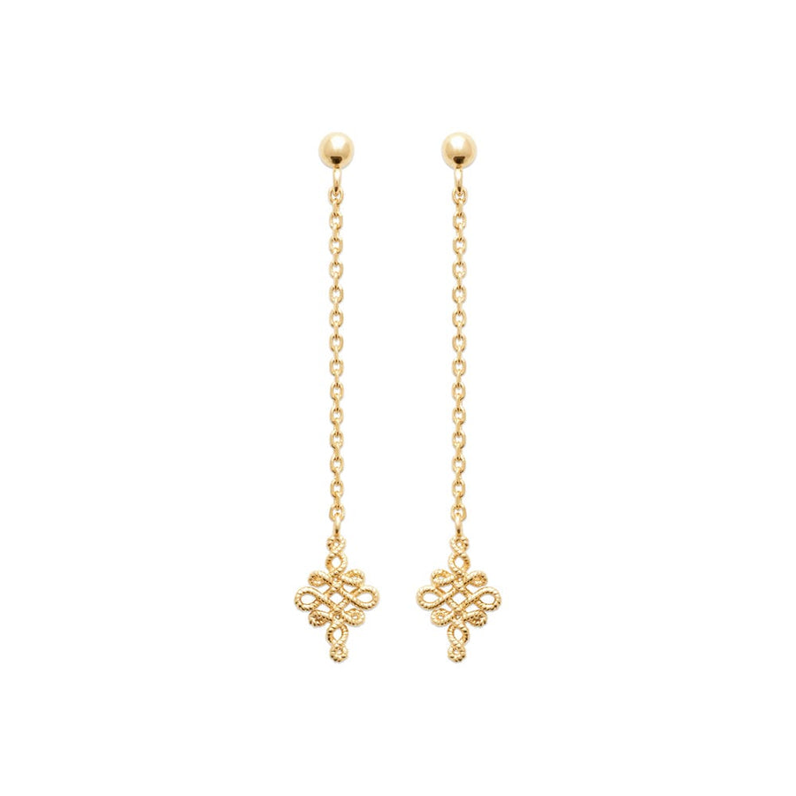 Boucles d'oreilles pendantes Bana en plaqué or