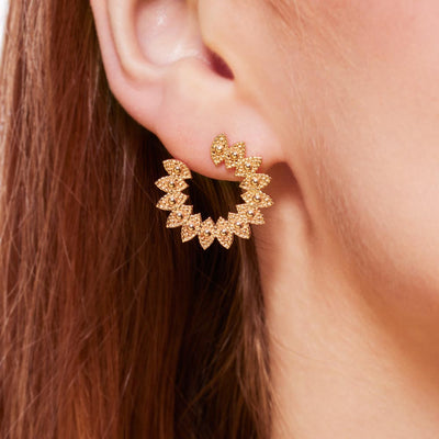 Boucles d'oreilles feuillage en plaqué or