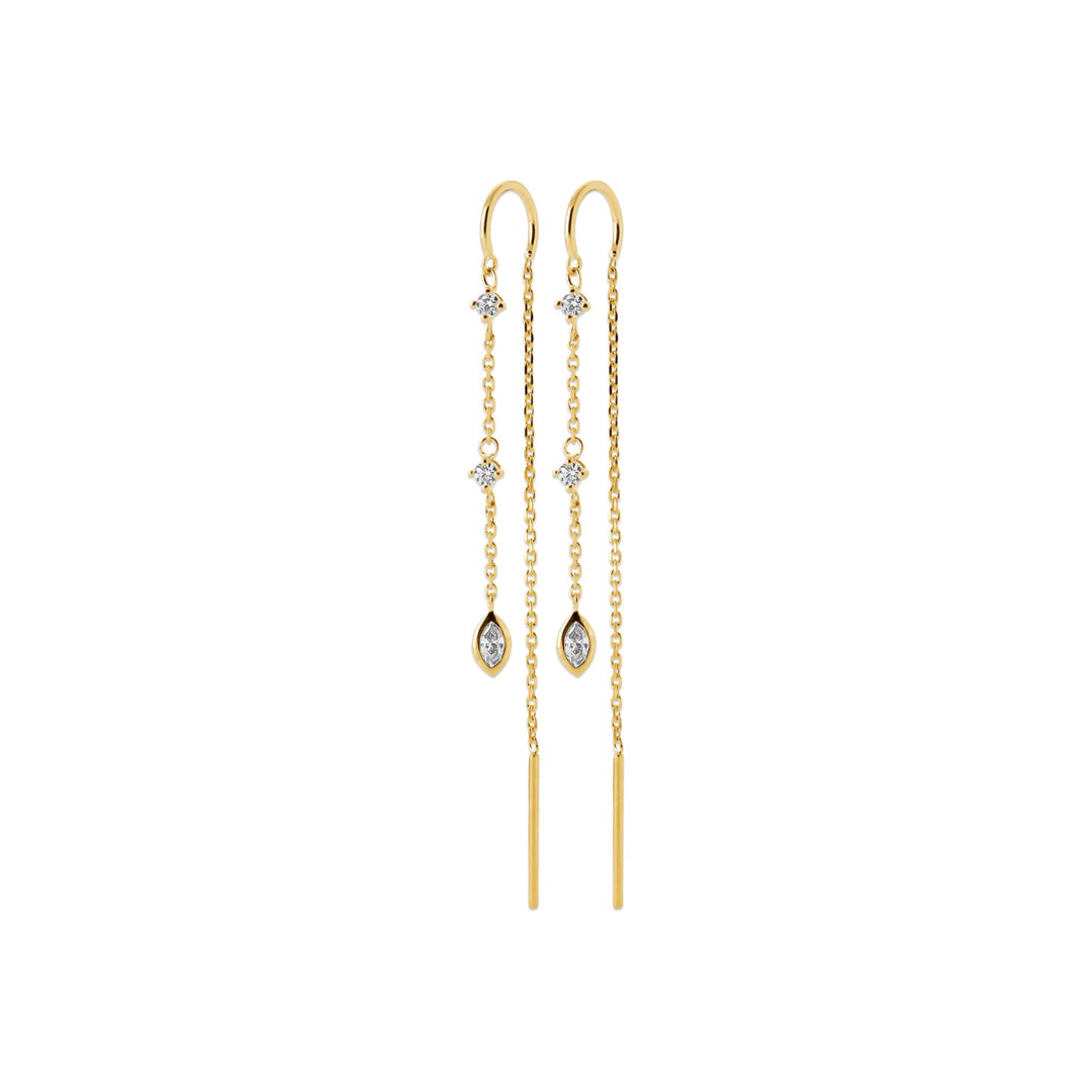Boucles d'oreilles pendantes Maelise en plaqué or