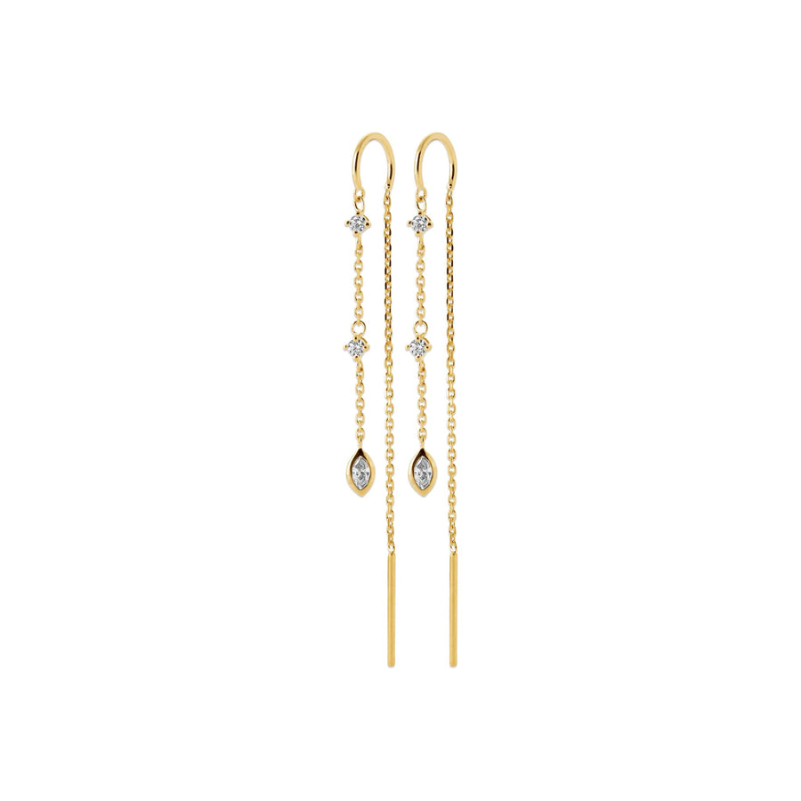 Boucles d'oreilles pendantes Maelise en plaqué or