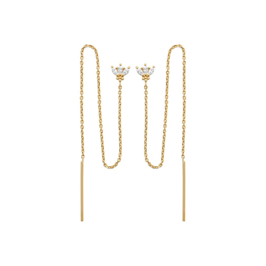 Boucles d'oreilles pendantes Fleurance en plaqué or
