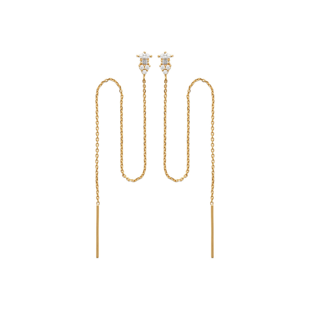 Boucles d'oreilles pendantes Ismahane en plaqué or