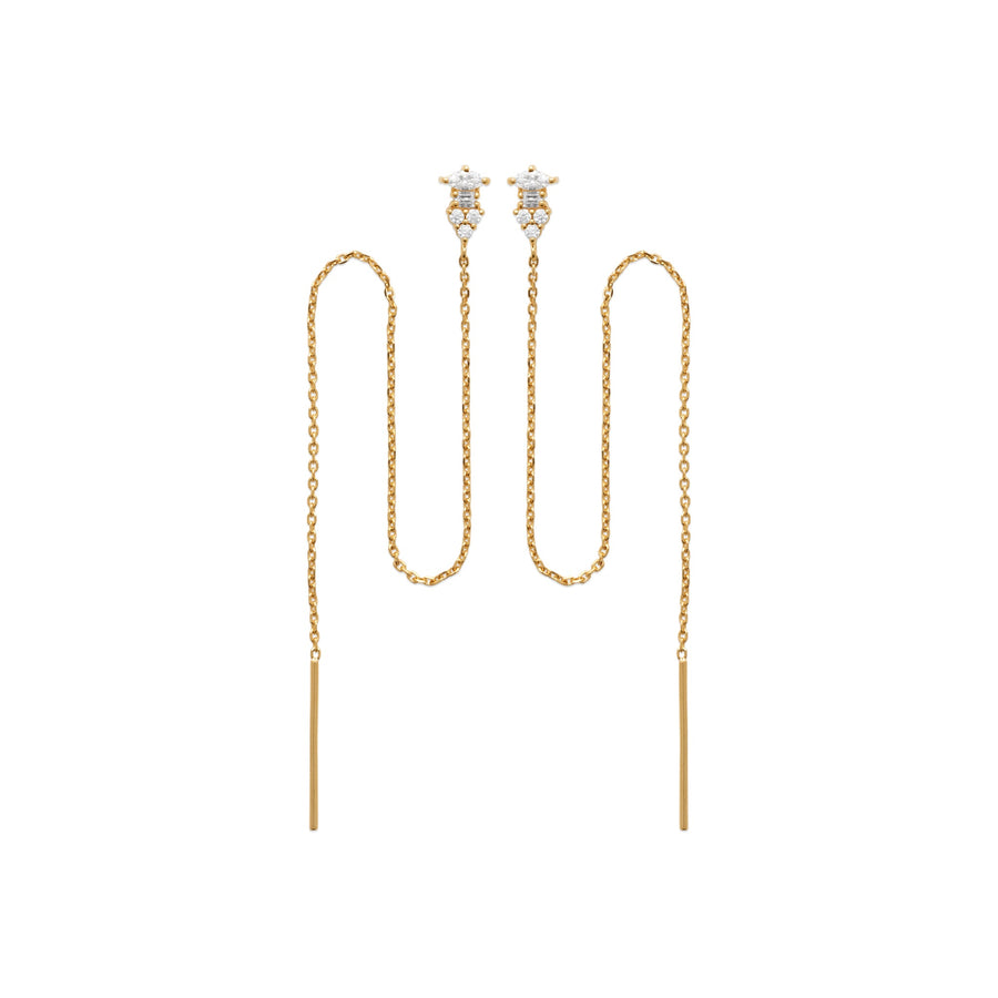 Boucles d'oreilles pendantes Ismahane en plaqué or