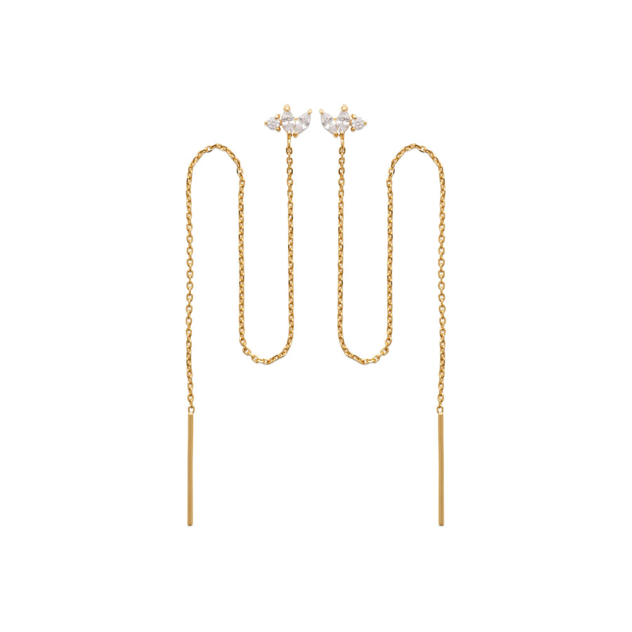 Boucles d'oreilles pendantes Malicia en plaqué or