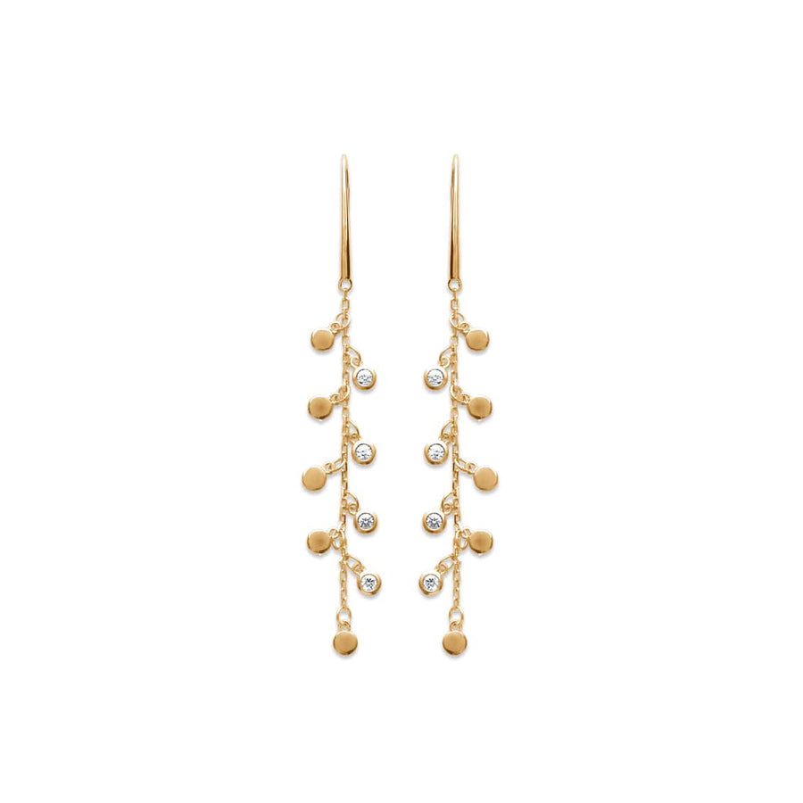 Boucles d'oreilles pendantes Brunhilda en plaqué or