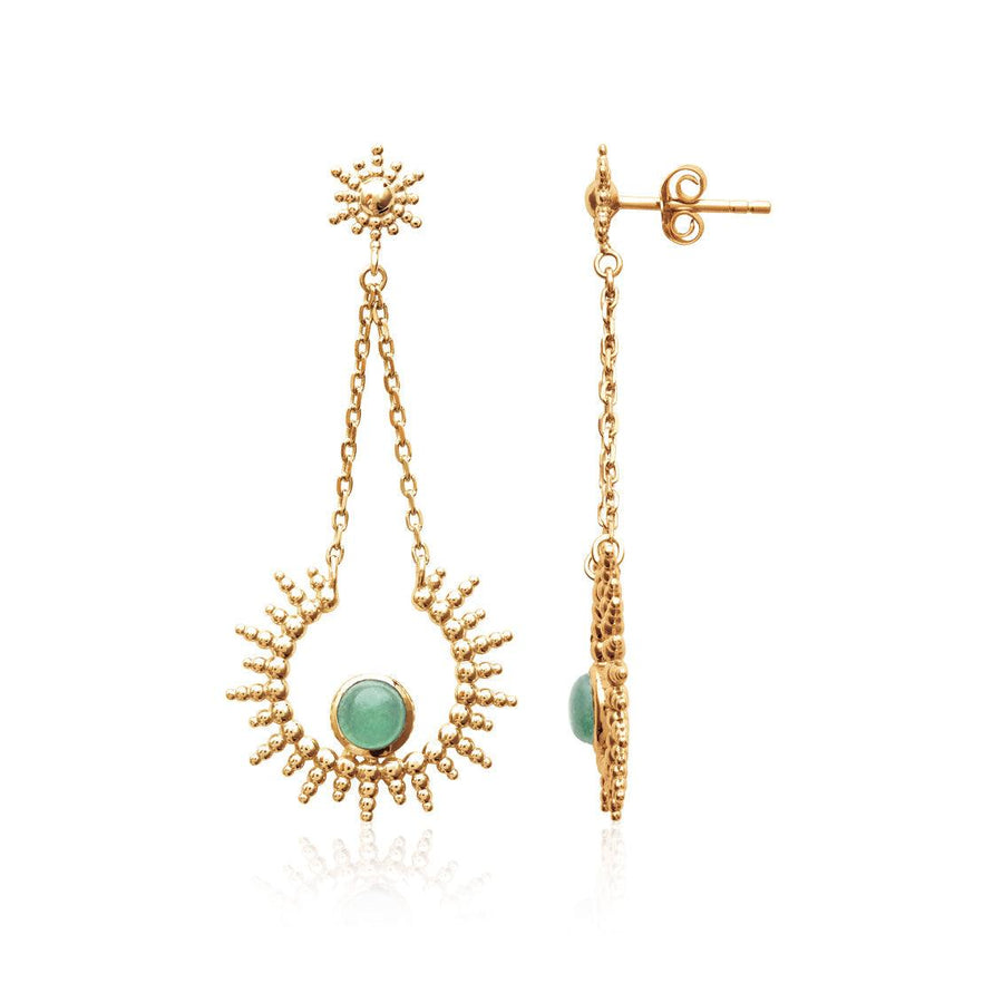 Boucles d'oreilles pendantes Jeanine en plaqué or