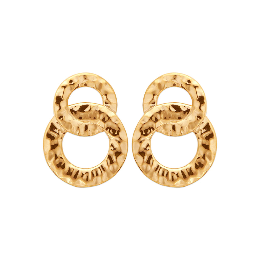 Boucles d'oreilles pendantes Hina en plaqué or
