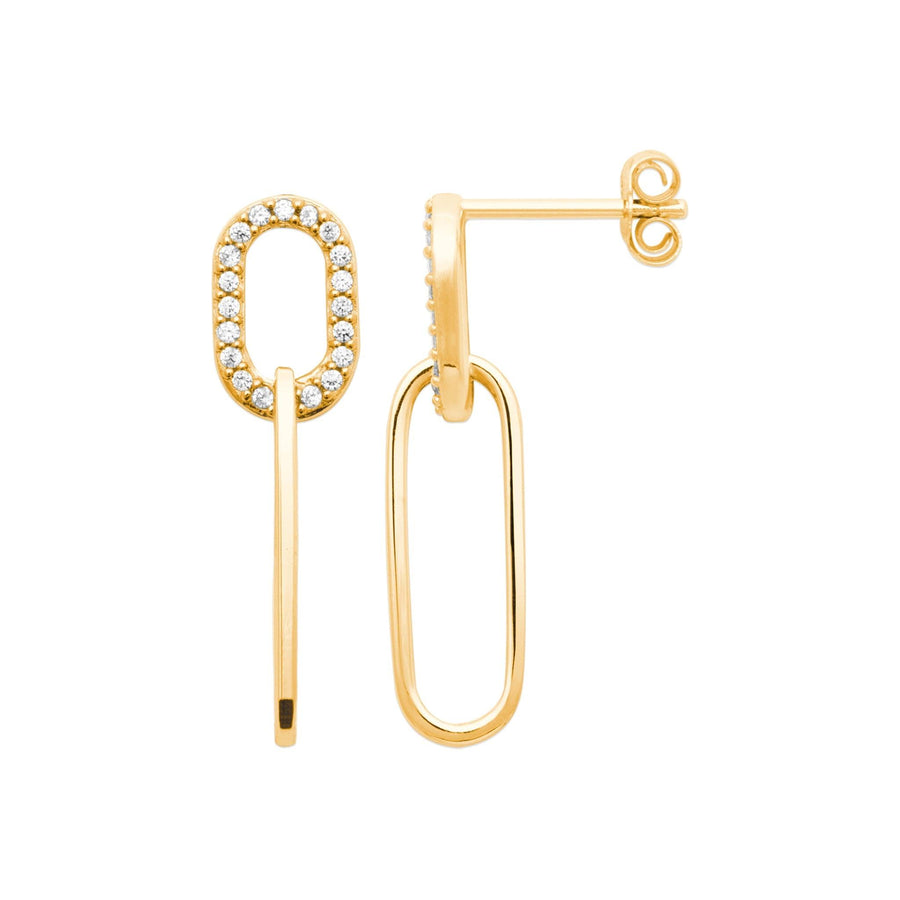 Boucles d'oreilles pendantes Tereza en plaqué or