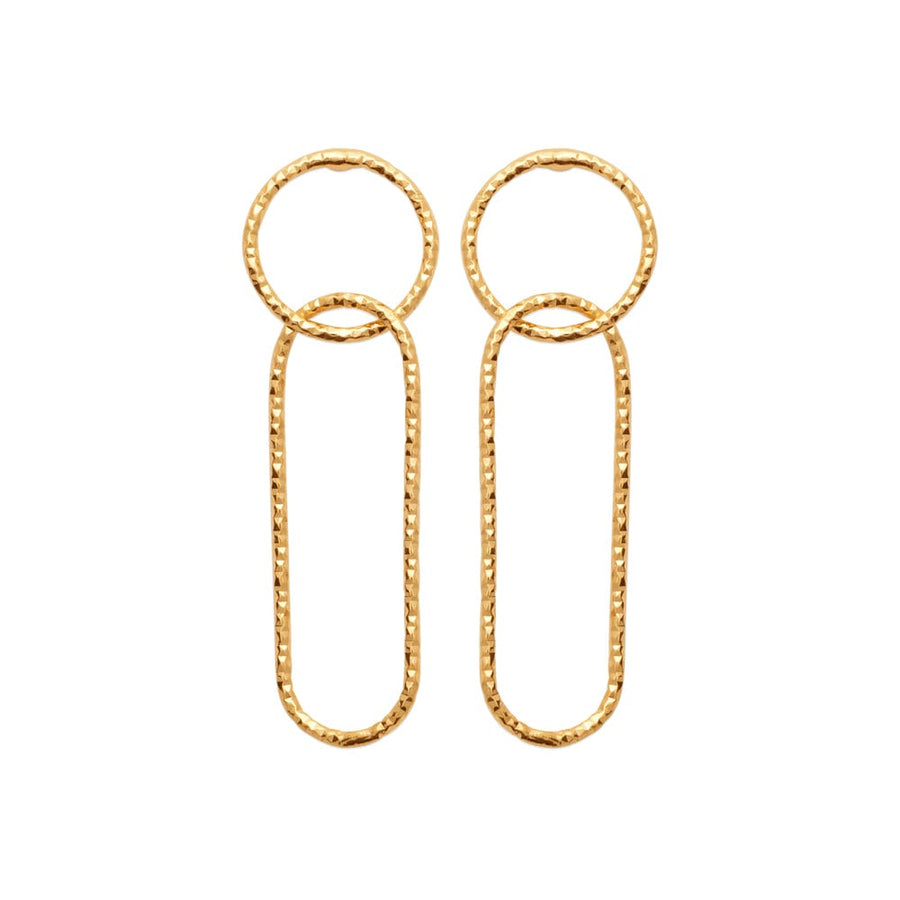 Boucles d'oreilles pendantes Lou en plaqué or