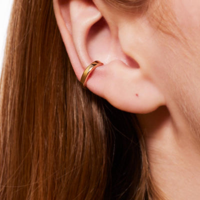Bague d'oreille simple en plaqué or