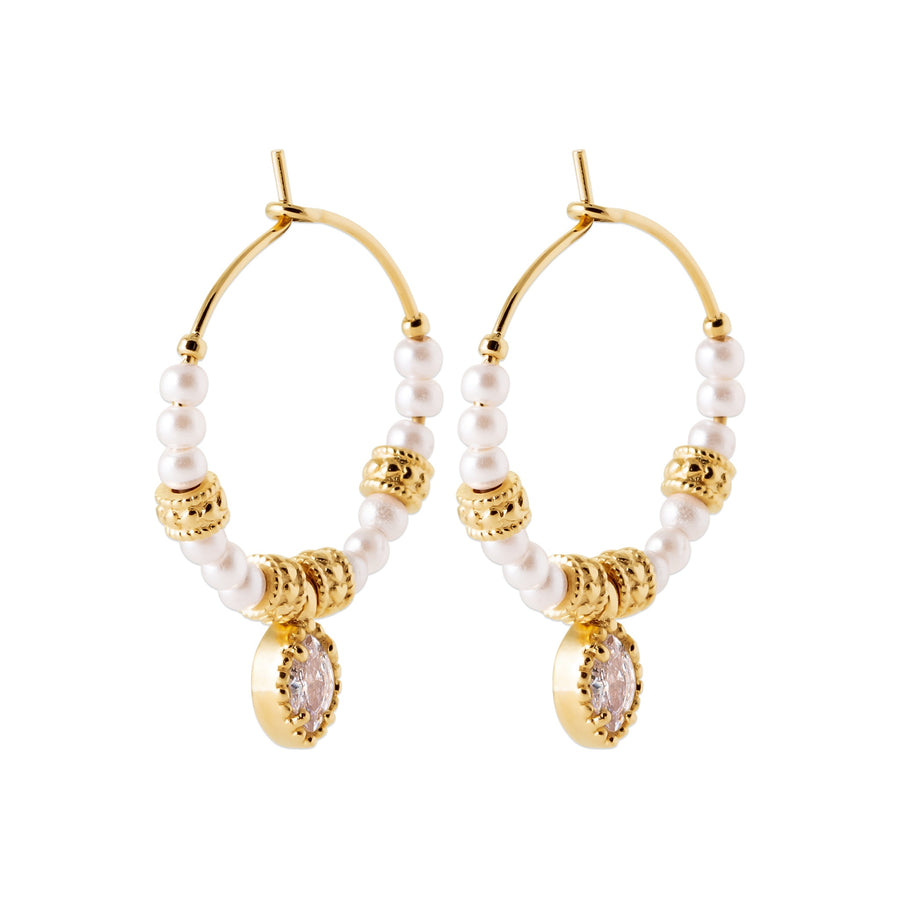Boucles d'oreilles pendantes Loe en plaqué or