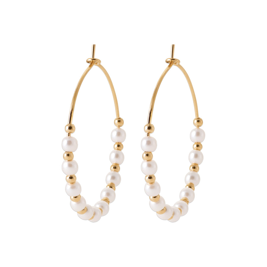 Boucles d'oreilles pendantes Nihal en plaqué or