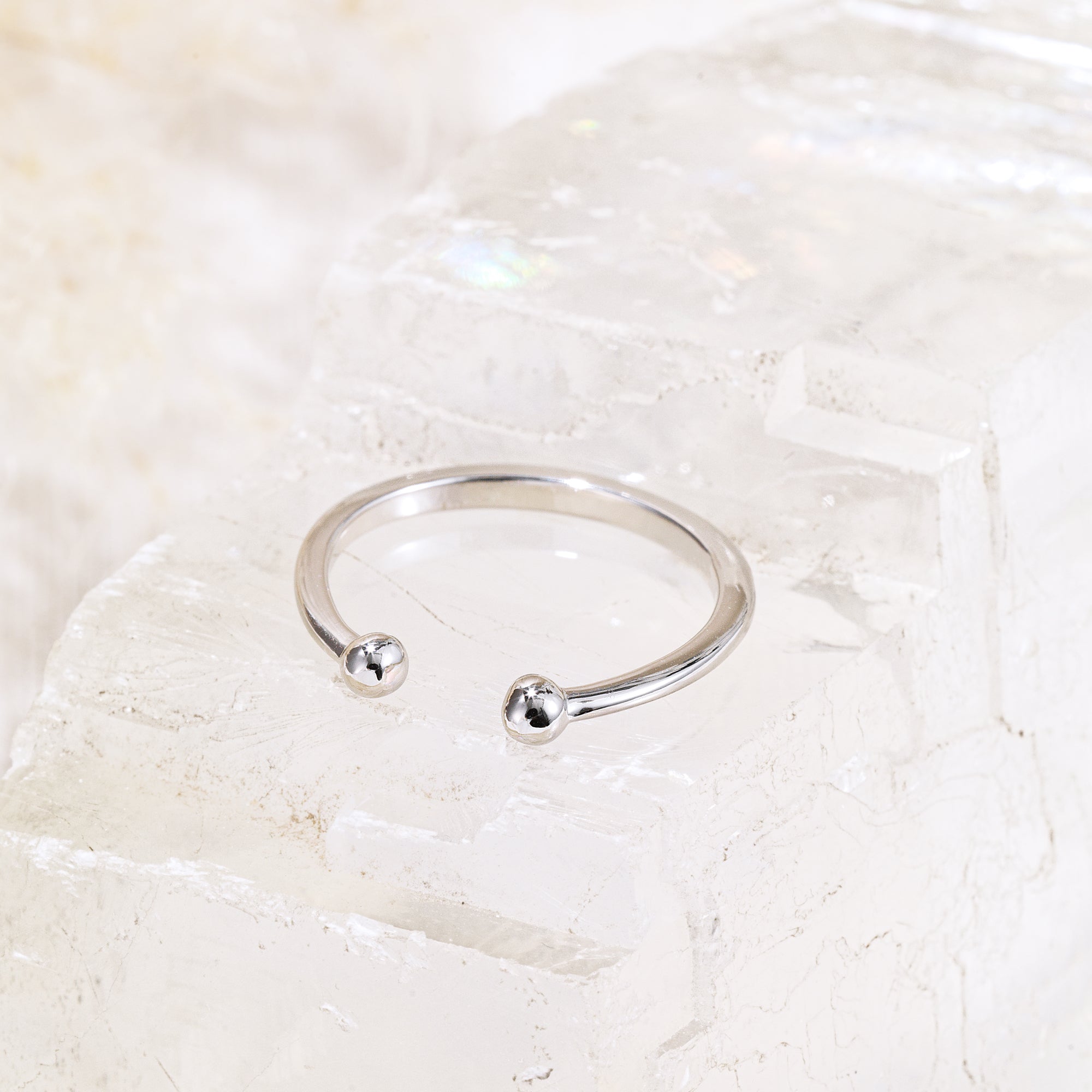 Bague ouverte boules en argent Simple et chic Lucette Paris