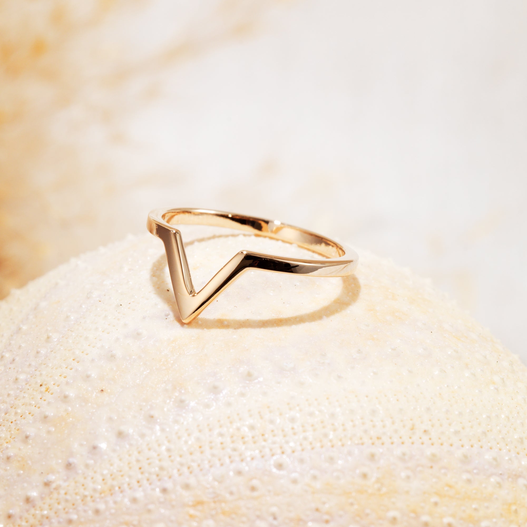 Bague En Forme De V - Zircone Plaquée - Acier Inoxydable - Élégante Et Moderne