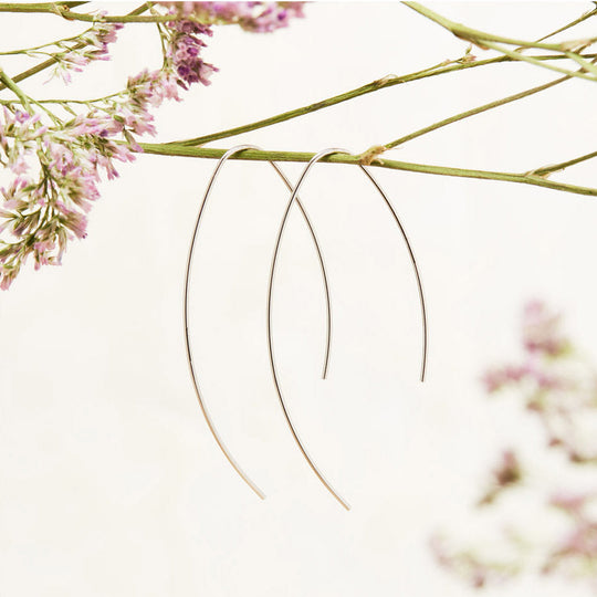 Boucles D'oreilles Pendantes Argent Massif 925 Avec Perles Noires - Neuf Sans Emballage